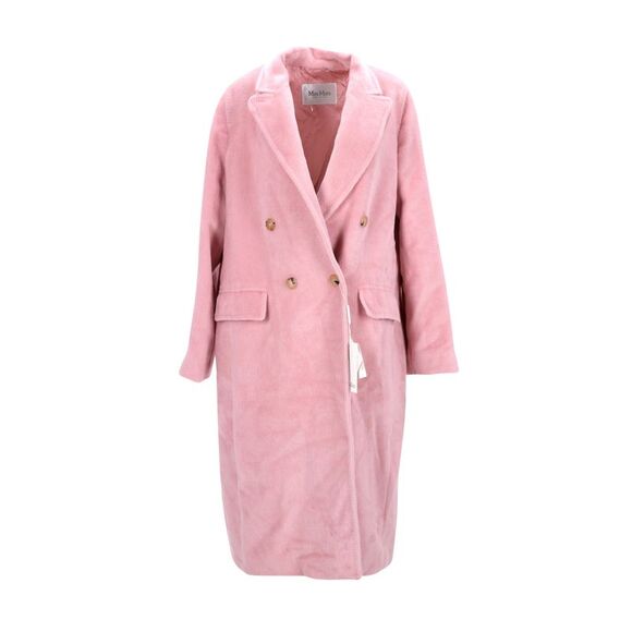Max Mara Zarda Double Breasted Coat in Pink Alpaca